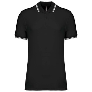 Kariban frfi rvidujj gallros pl, Black/White